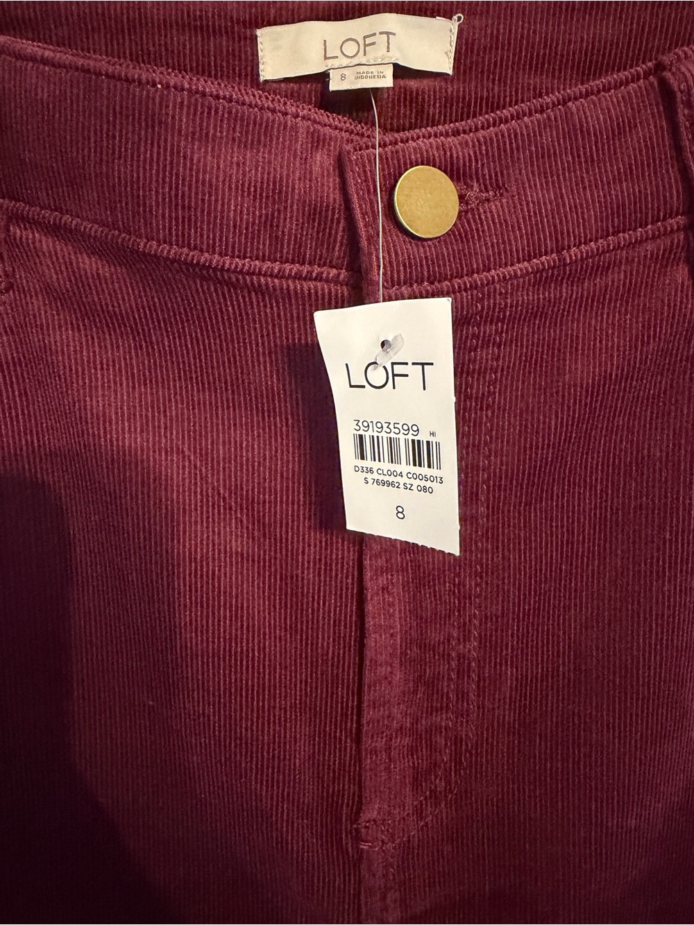 Loft Women’s Brushed Corduroy Midi Skirt in Deep Wine - Picture 12 of 17